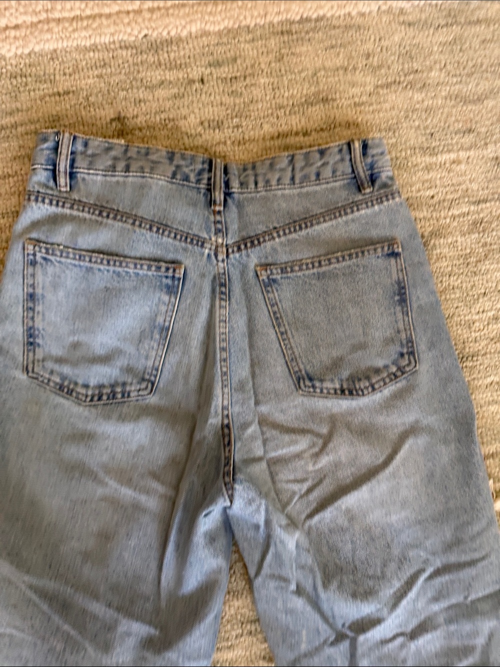 Zara Light Blue Distressed Wide-Leg Jeans - Picture 9 of 9